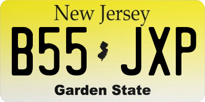 NJ license plate B55JXP