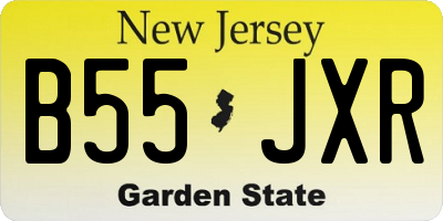 NJ license plate B55JXR