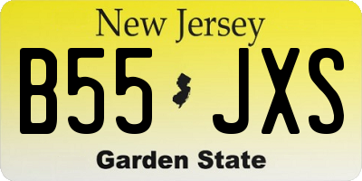 NJ license plate B55JXS