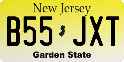 NJ license plate B55JXT