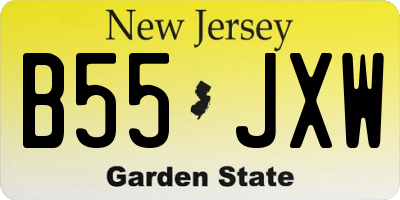 NJ license plate B55JXW