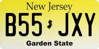 NJ license plate B55JXY