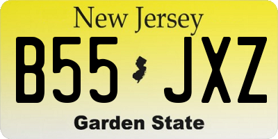 NJ license plate B55JXZ