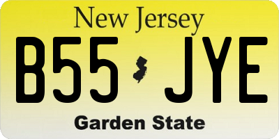 NJ license plate B55JYE