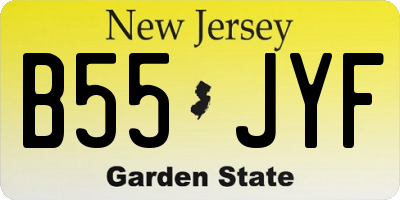 NJ license plate B55JYF