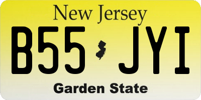 NJ license plate B55JYI