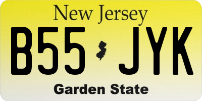 NJ license plate B55JYK