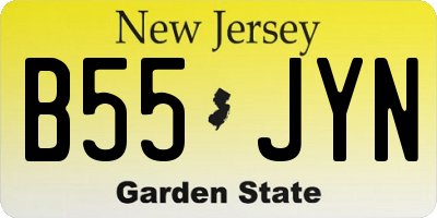NJ license plate B55JYN