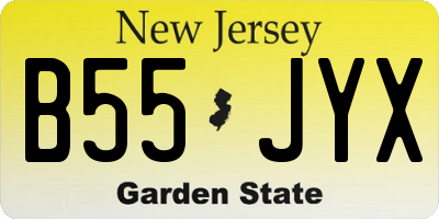 NJ license plate B55JYX