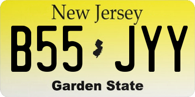 NJ license plate B55JYY