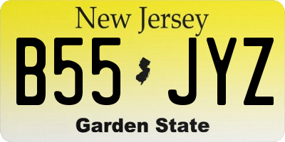 NJ license plate B55JYZ