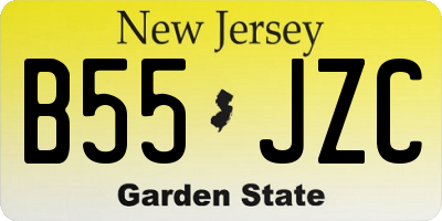 NJ license plate B55JZC