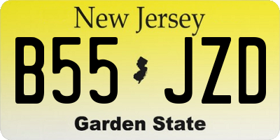 NJ license plate B55JZD