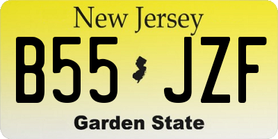 NJ license plate B55JZF