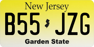 NJ license plate B55JZG