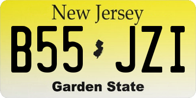 NJ license plate B55JZI