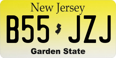 NJ license plate B55JZJ