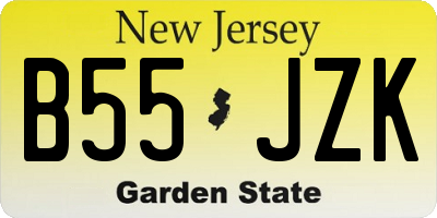 NJ license plate B55JZK