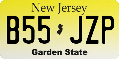 NJ license plate B55JZP