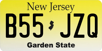 NJ license plate B55JZQ