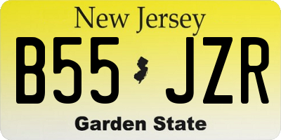 NJ license plate B55JZR