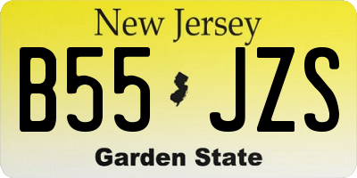 NJ license plate B55JZS