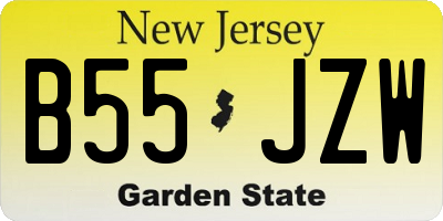NJ license plate B55JZW