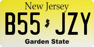 NJ license plate B55JZY
