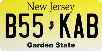 NJ license plate B55KAB