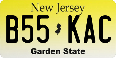 NJ license plate B55KAC