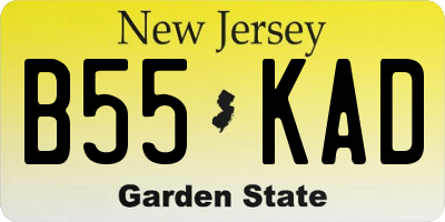 NJ license plate B55KAD