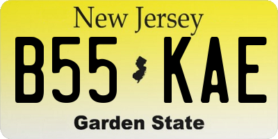 NJ license plate B55KAE