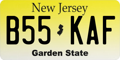 NJ license plate B55KAF