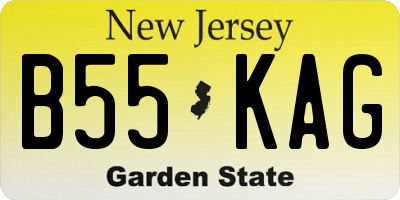 NJ license plate B55KAG