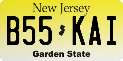NJ license plate B55KAI
