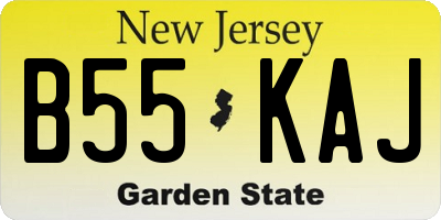 NJ license plate B55KAJ