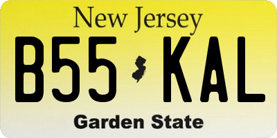 NJ license plate B55KAL