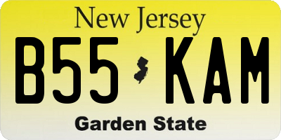 NJ license plate B55KAM