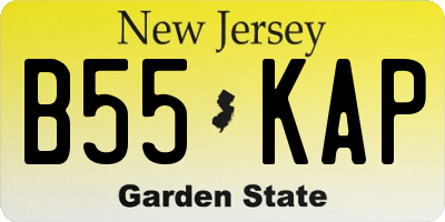 NJ license plate B55KAP