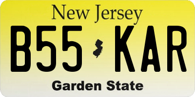 NJ license plate B55KAR
