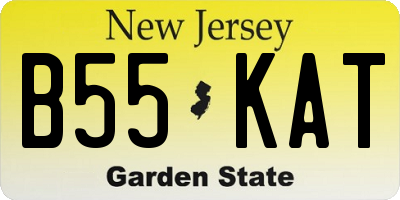 NJ license plate B55KAT