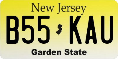 NJ license plate B55KAU