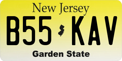 NJ license plate B55KAV