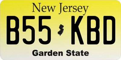 NJ license plate B55KBD