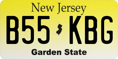 NJ license plate B55KBG