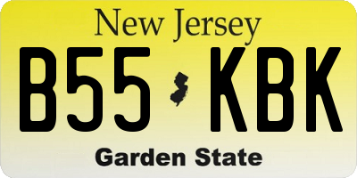 NJ license plate B55KBK