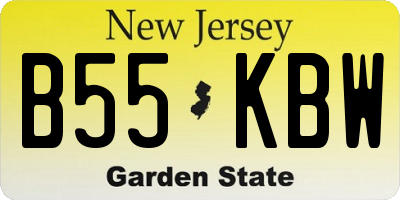 NJ license plate B55KBW