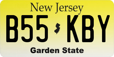 NJ license plate B55KBY