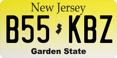 NJ license plate B55KBZ