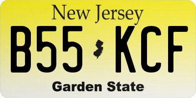 NJ license plate B55KCF